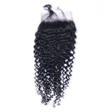 Deep Curly Virgin Human Hair Natural Black Closure