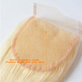 #613 Straight Closure Human Hair Blonde Closure