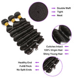 Deep Wave Virgin Human Hair Natural Black Bundles