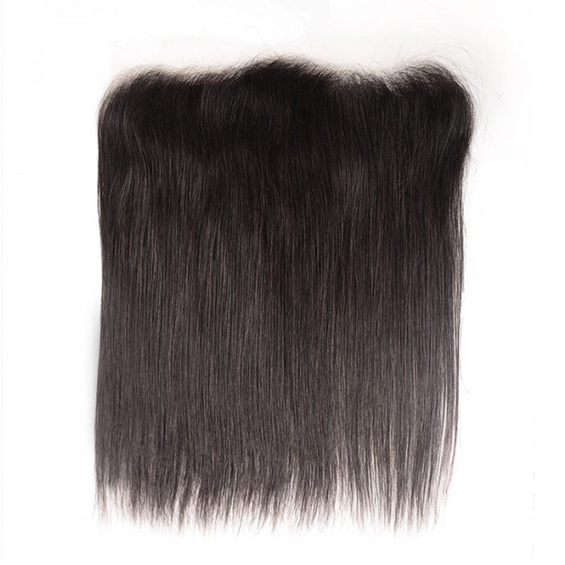 Straight Human Hair Natural Black HD Lace Frontal