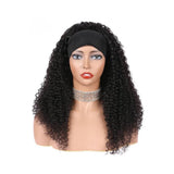 Kinky Curly Glueless Headband Wig Naturlal Black 180% Density