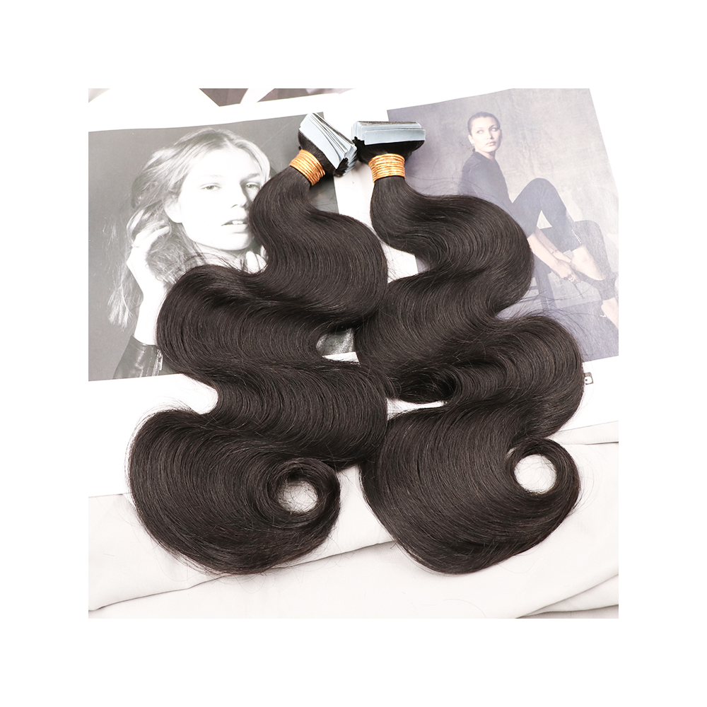 Body Wave Virgin Human Hair Tape In Natural Black  (40pcs/100grams)