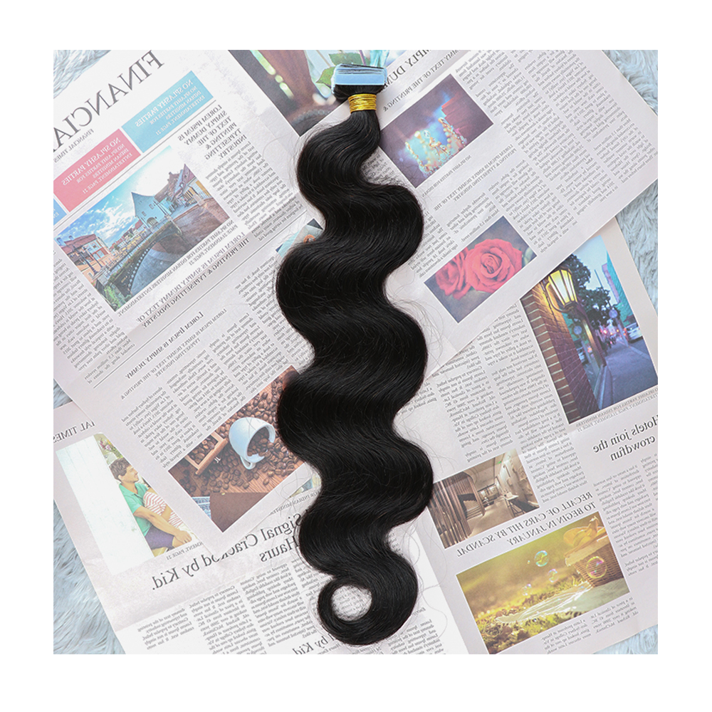 Body Wave Virgin Human Hair Tape In Natural Black  (40pcs/100grams)